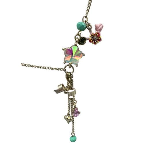 Betsy Johnson Pineapple Pendant & Floral Charm Necklaces set Matching Earrings - Picture 6 of 9